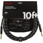 FENDER DELUXE SERIES INSTRUMENT CABLE STRAIGHT/STRAIGHT 3M BLACK TWEED